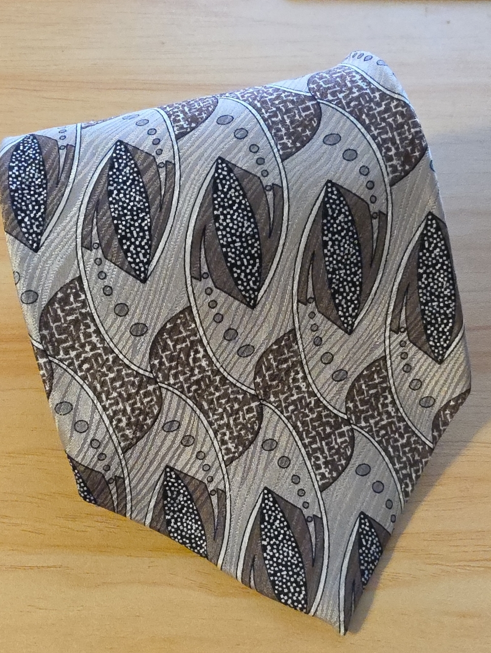 Gray and Brown Silk Tie